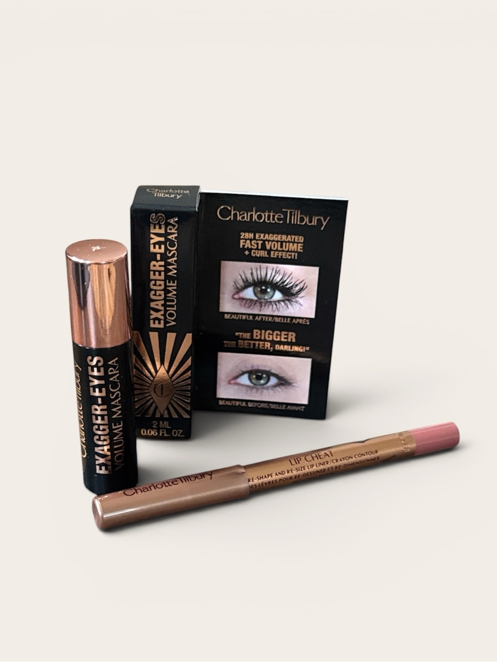Charlotte Tilbury Exagger-Eyes Volume Mascara & Lip Cheat Pencil - Pillow Talk